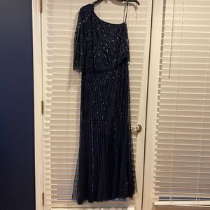 Mother of the Bride/Groom, Or Prom dress. Navy Blue with sequins